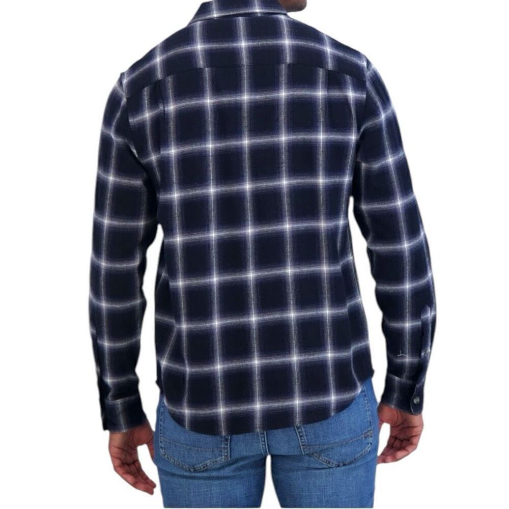 Lucky Brand Men's Flannel Dark Plaid Size Small - Picture 2 of 10